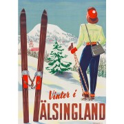 Vykort Vinter i Hälsingland 1945